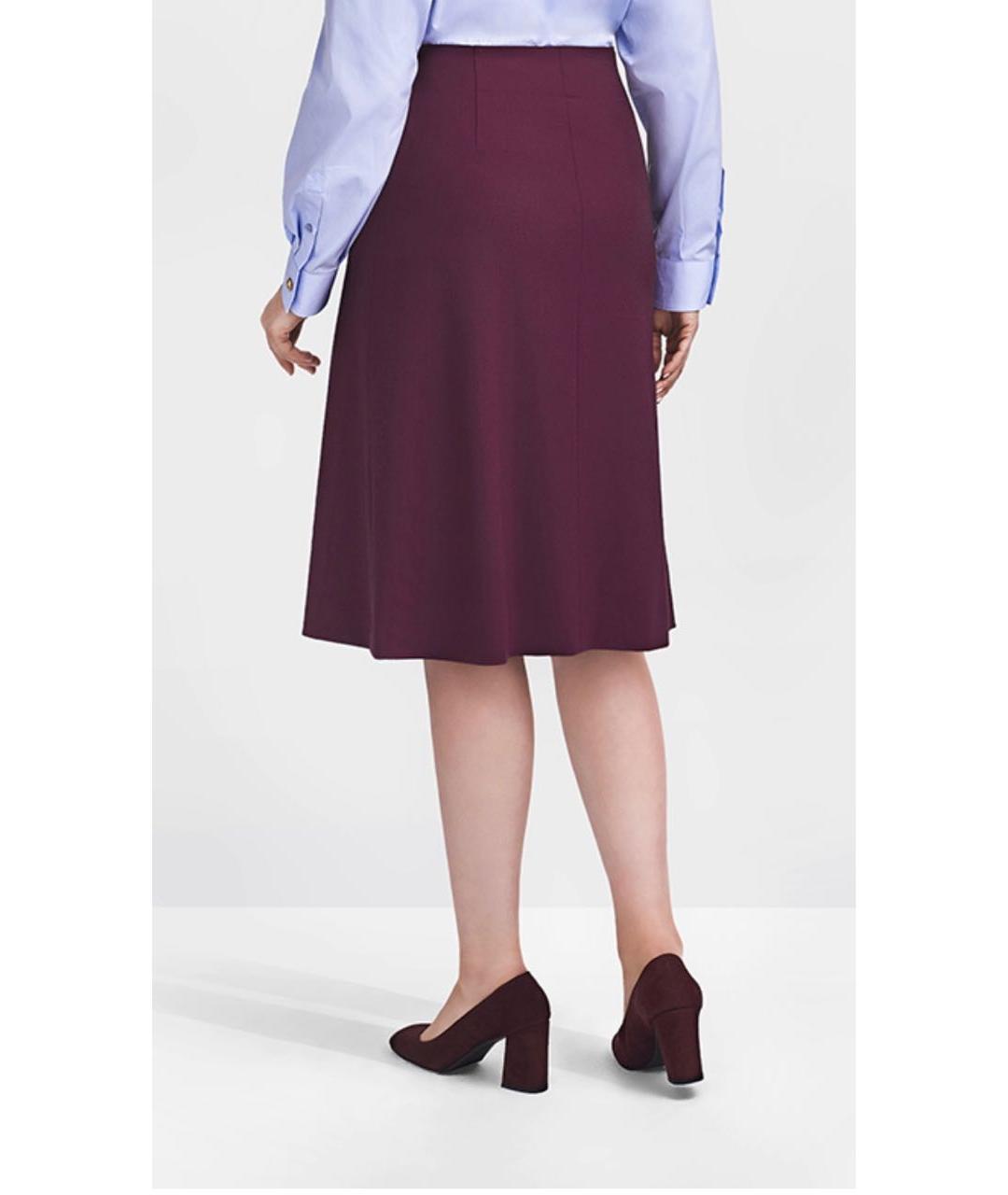 ESCADA Бордовая шерстяная юбка миди, фото 3