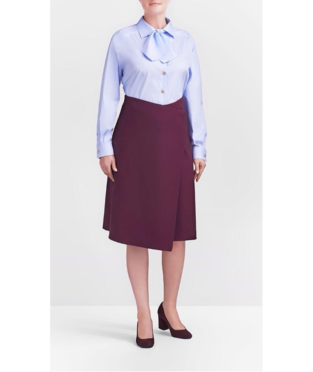 ESCADA Бордовая шерстяная юбка миди, фото 2