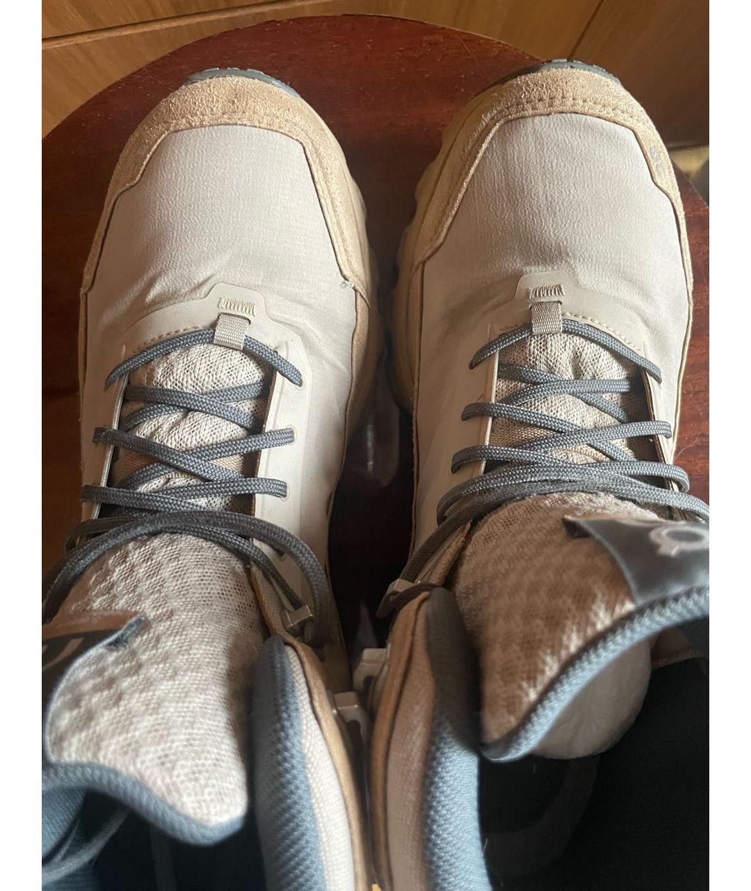 ON Бежевые текстильные высокие ботинки, фото 4