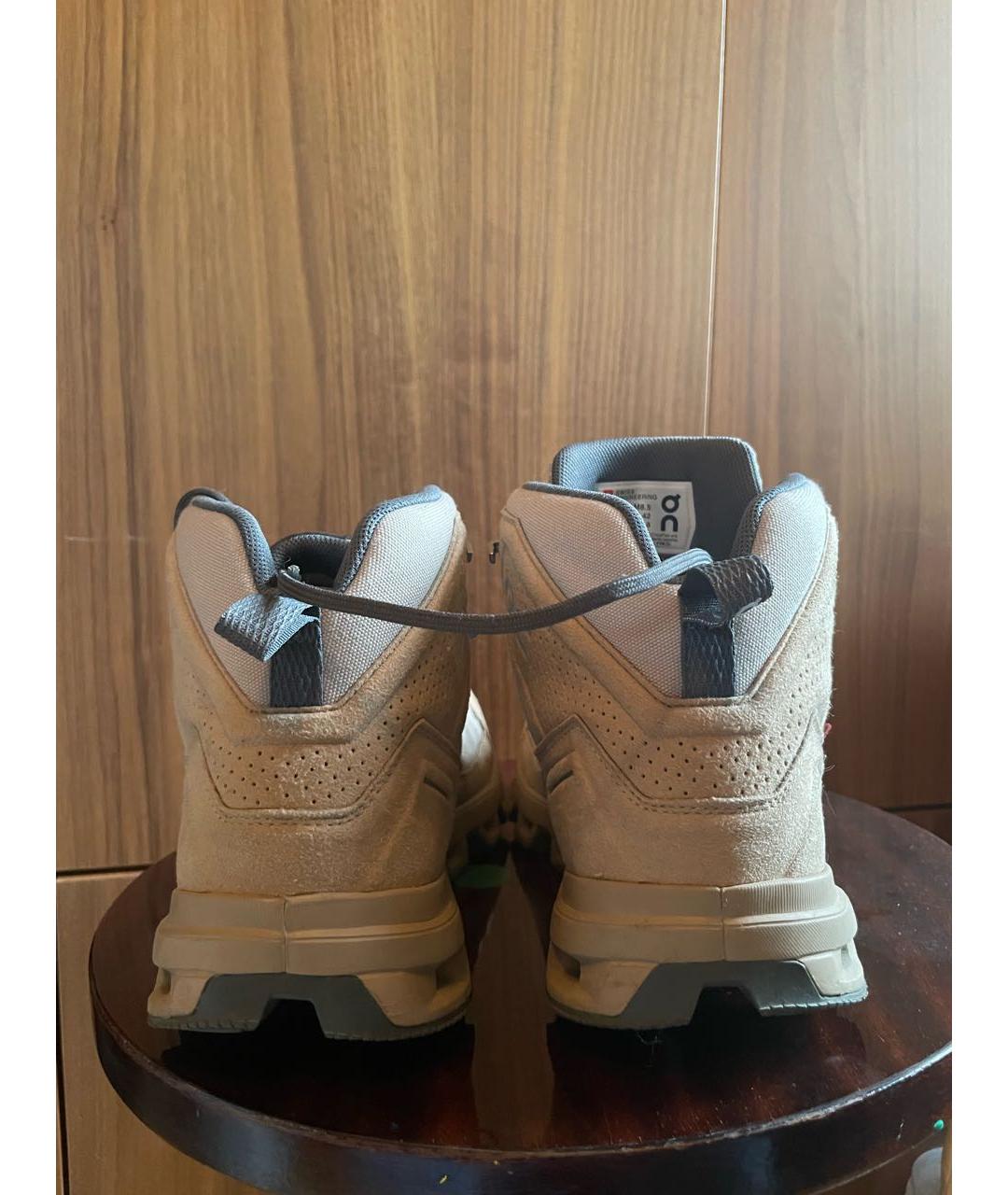 ON Бежевые текстильные высокие ботинки, фото 5