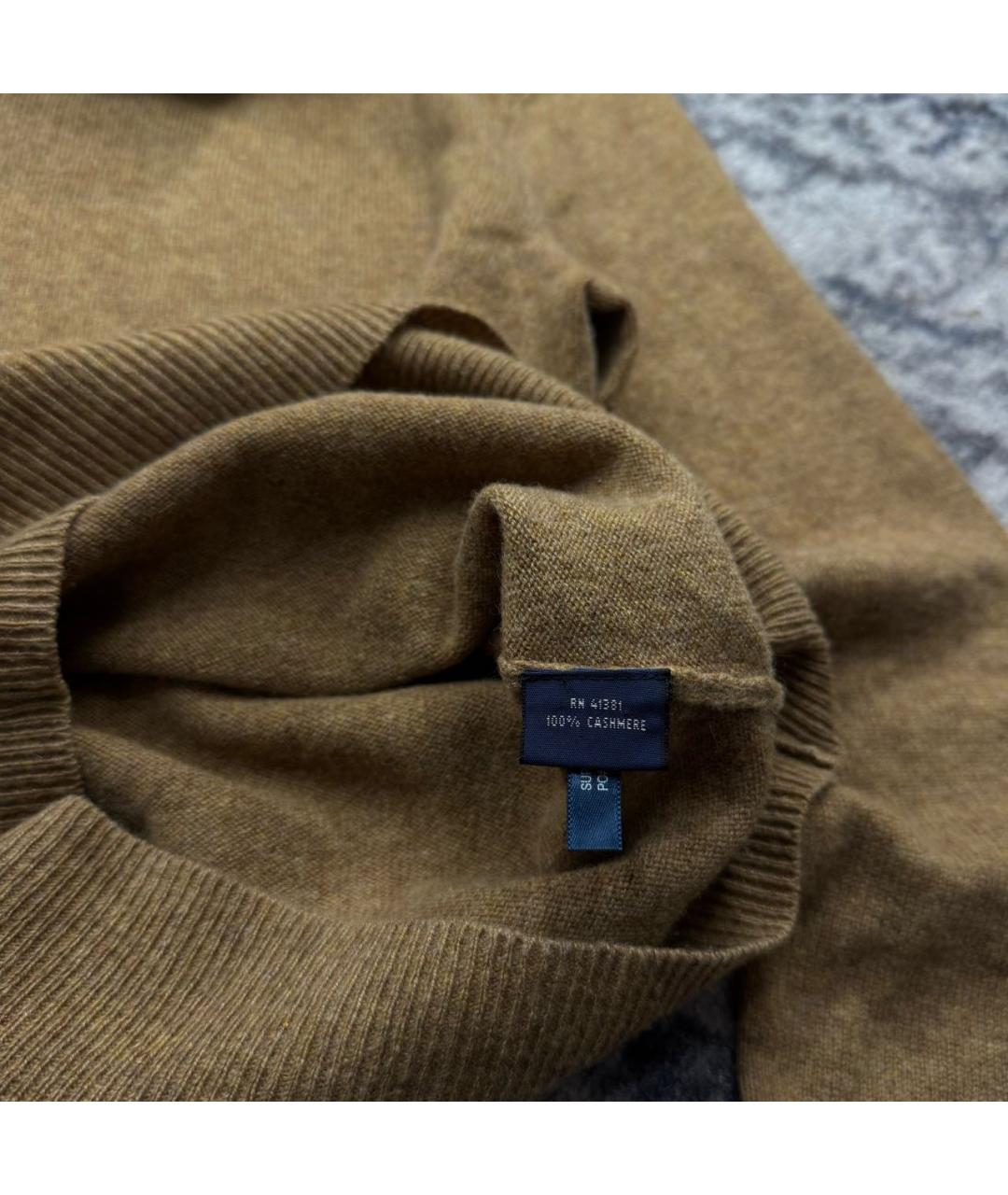 RALPH LAUREN Коричневый кашемировый джемпер / свитер, фото 6