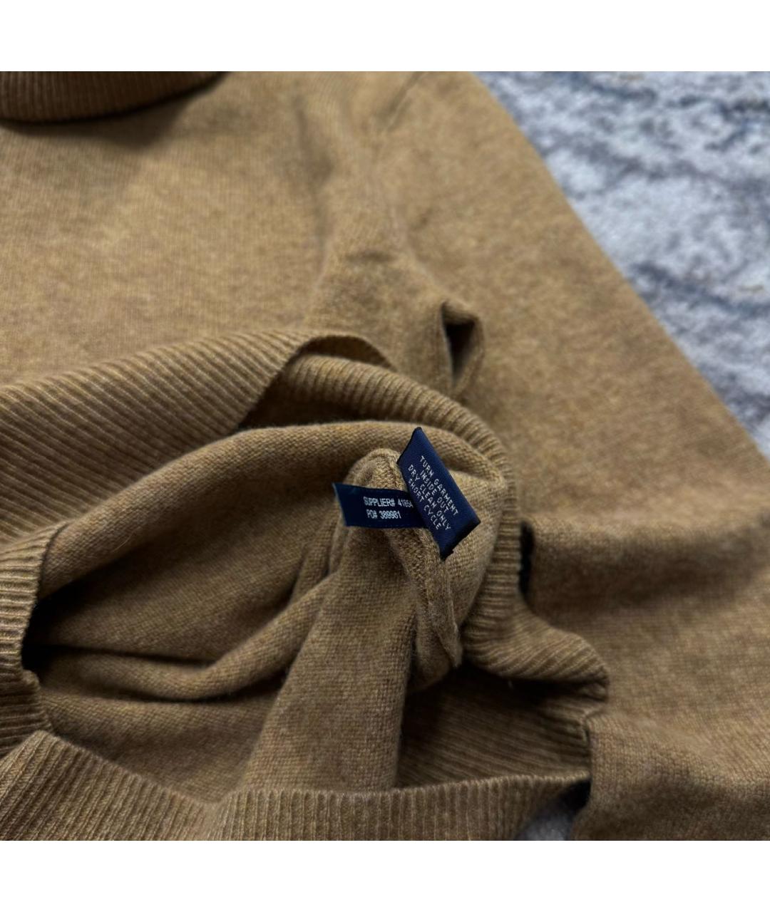 RALPH LAUREN Коричневый кашемировый джемпер / свитер, фото 7