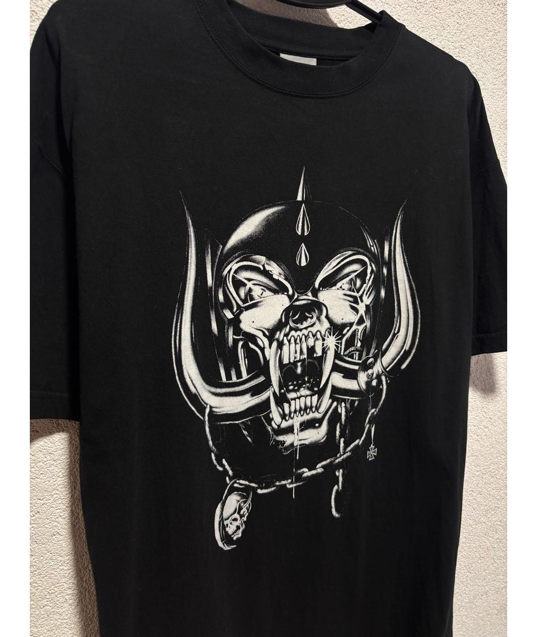 VETEMENTS Черная хлопковая футболка, фото 2