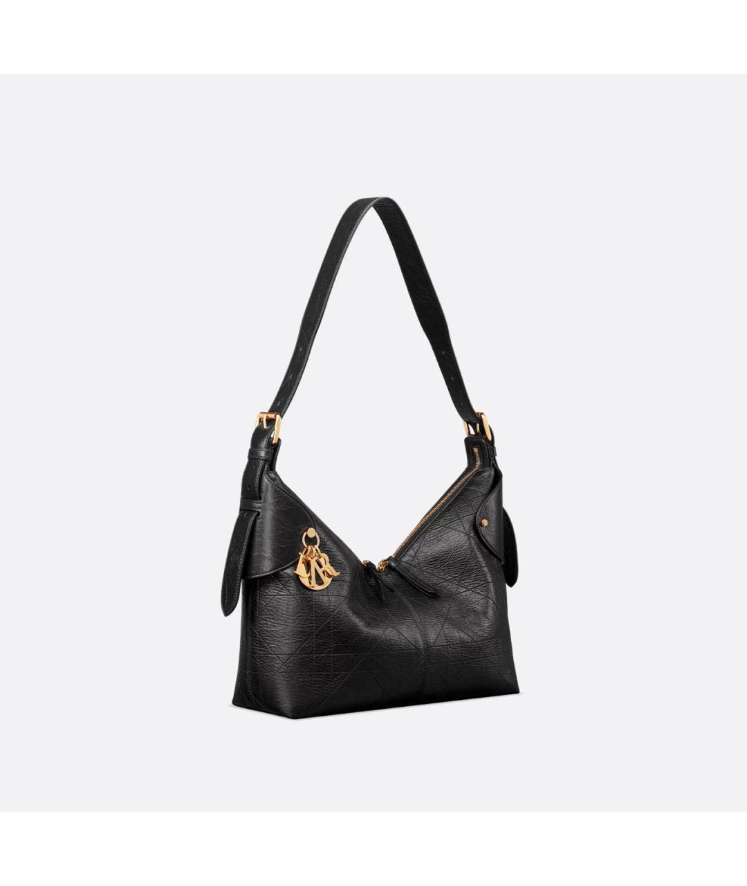 CHRISTIAN DIOR Черная кожаная сумка через плечо, фото 5