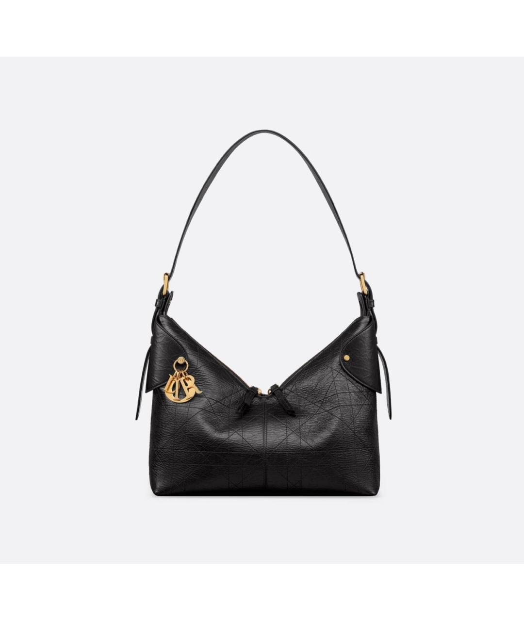 CHRISTIAN DIOR Черная кожаная сумка через плечо, фото 4