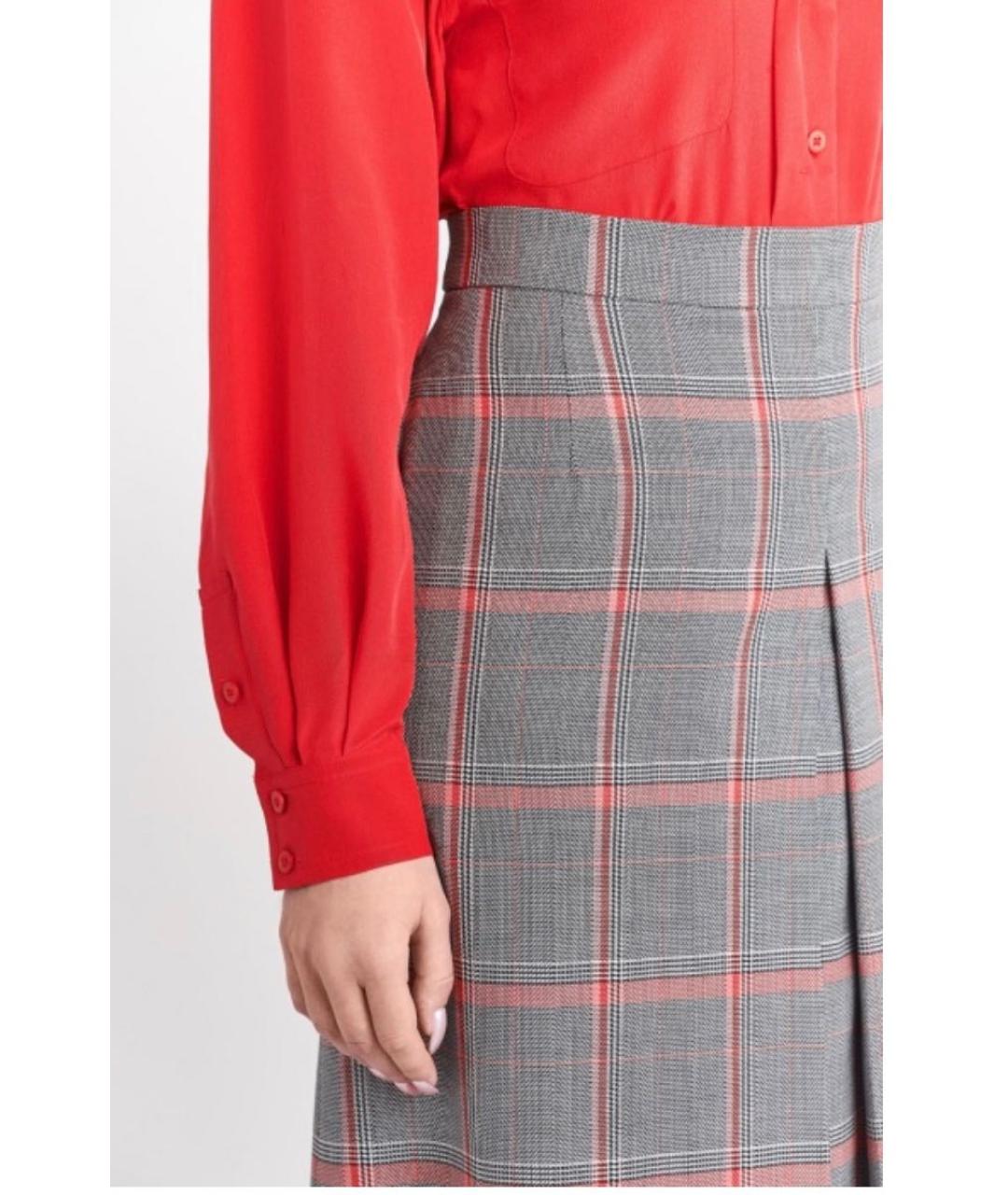 ESCADA Серая шерстяная юбка миди, фото 5