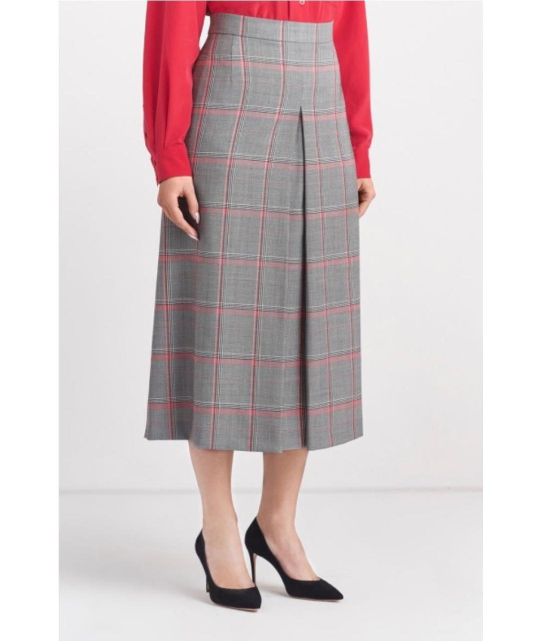 ESCADA Серая шерстяная юбка миди, фото 3