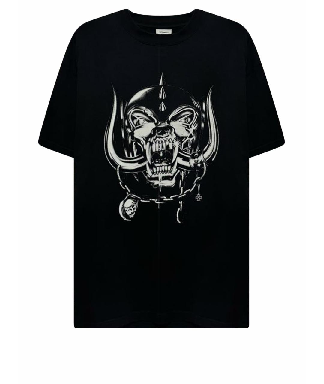 VETEMENTS Черная хлопковая футболка, фото 1