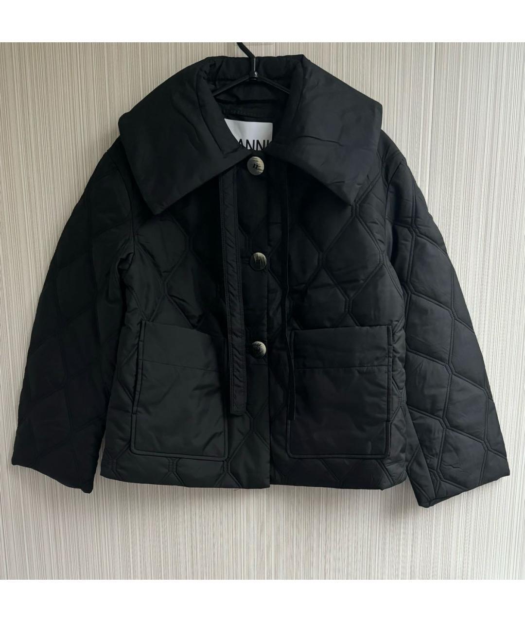 GANNI Черная полиэстеровая куртка, фото 9