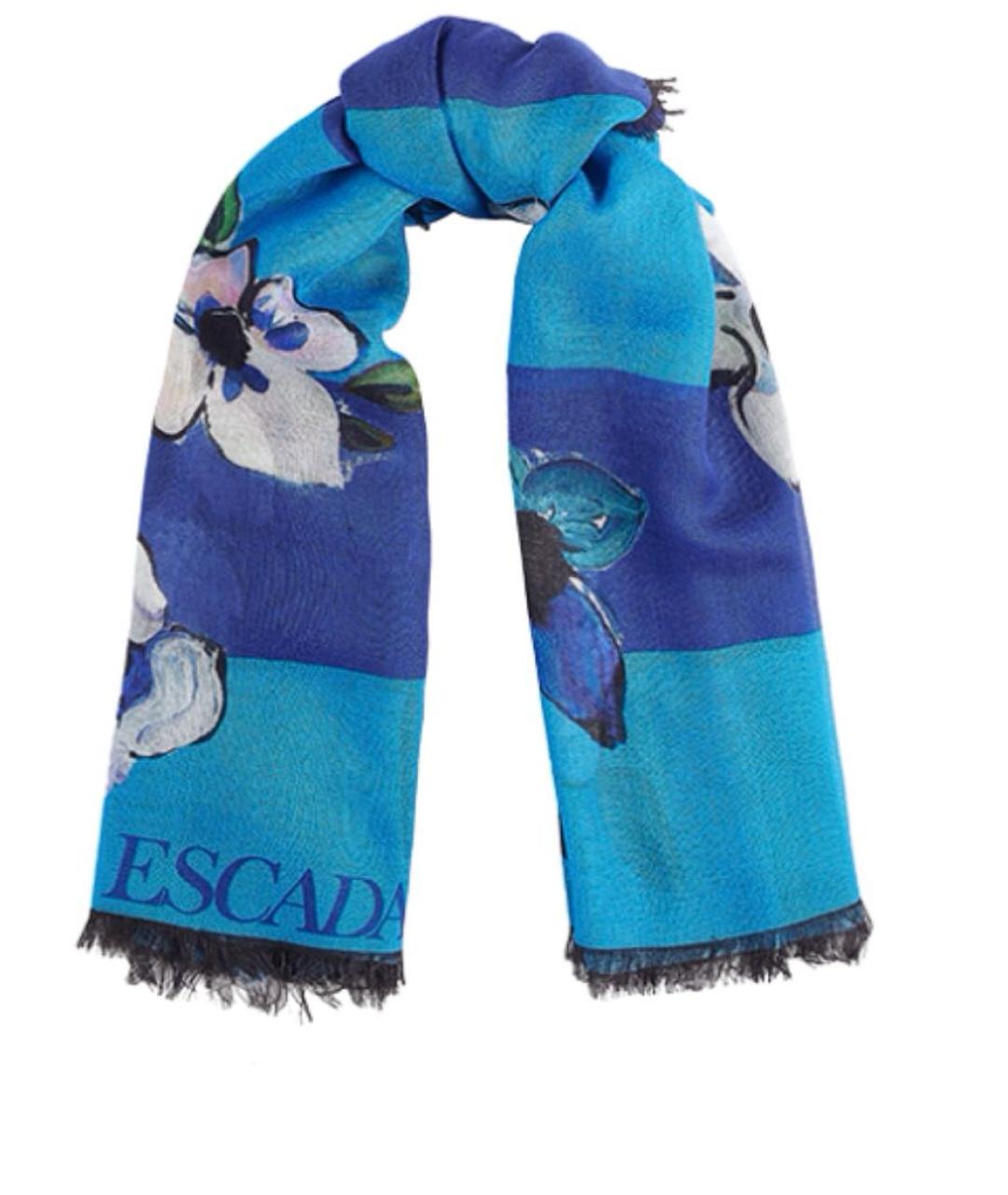 ESCADA Синий кашемировый платок, фото 2