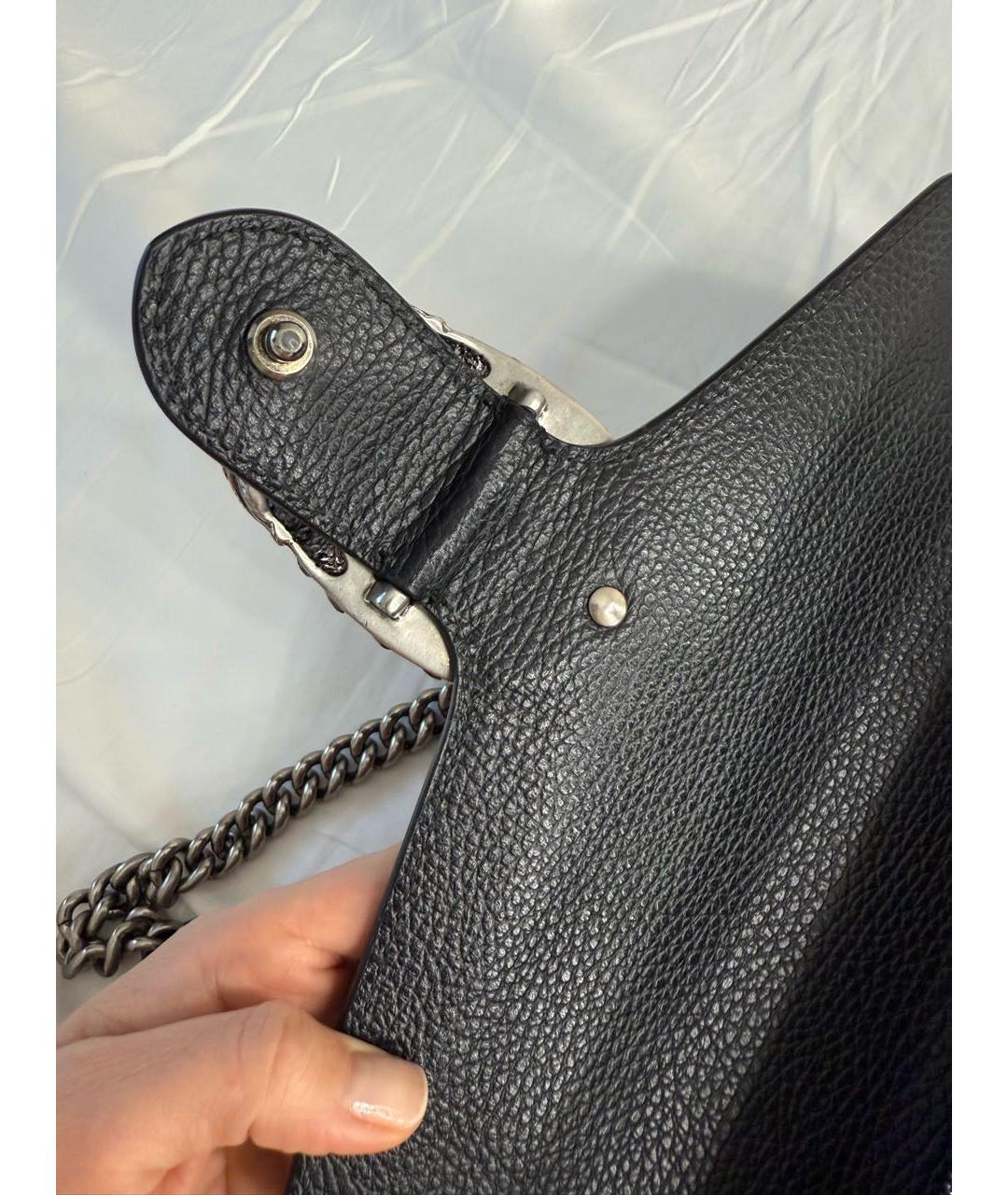 GUCCI Черная кожаная сумка с короткими ручками, фото 6