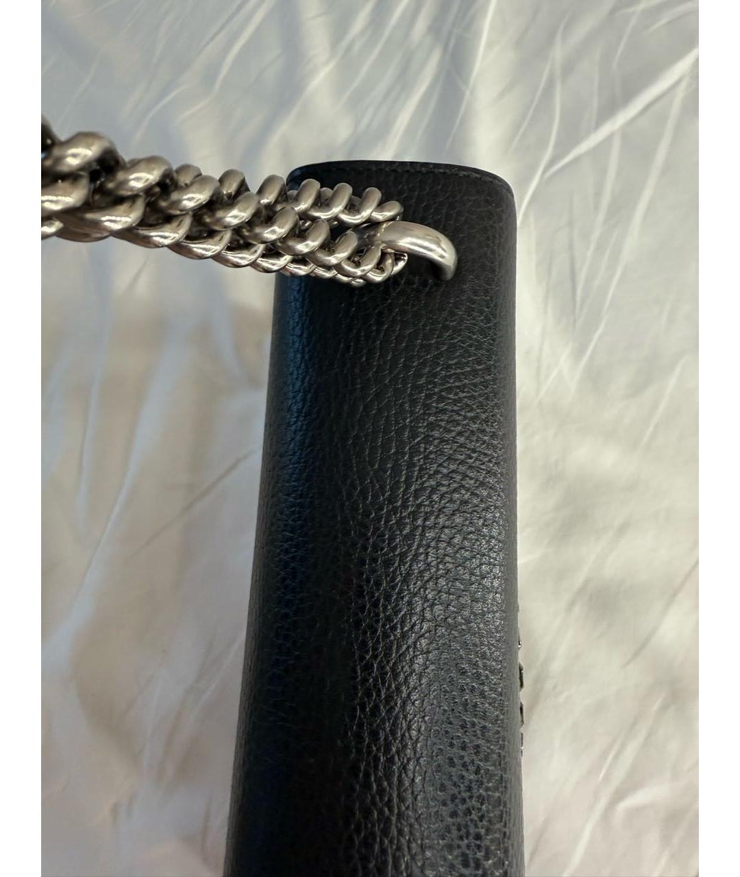 GUCCI Черная кожаная сумка с короткими ручками, фото 5