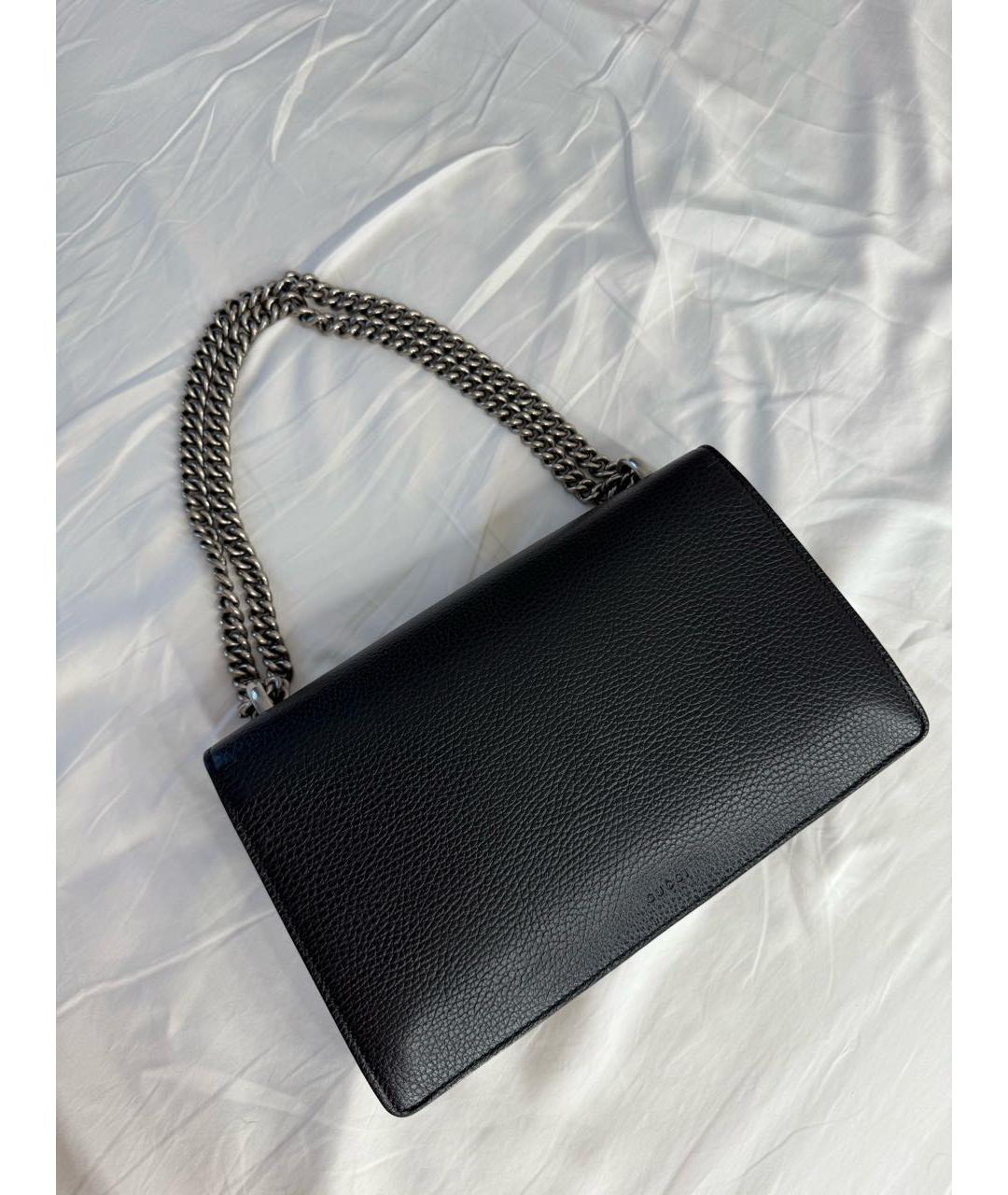 GUCCI Черная кожаная сумка с короткими ручками, фото 4