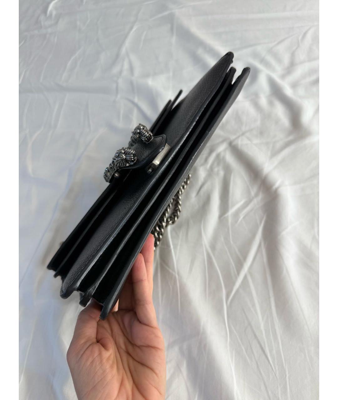 GUCCI Черная кожаная сумка с короткими ручками, фото 3