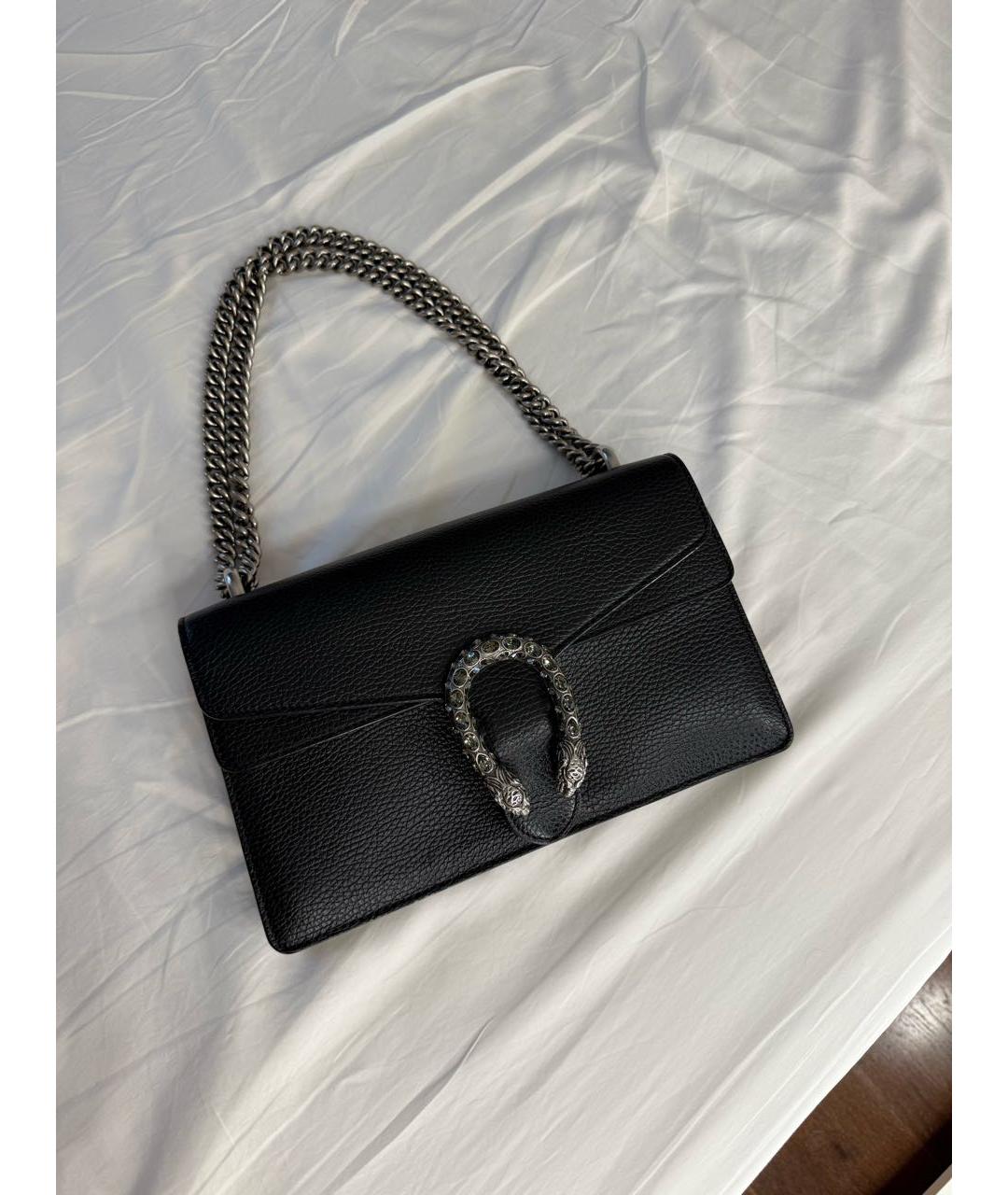 GUCCI Черная кожаная сумка с короткими ручками, фото 8