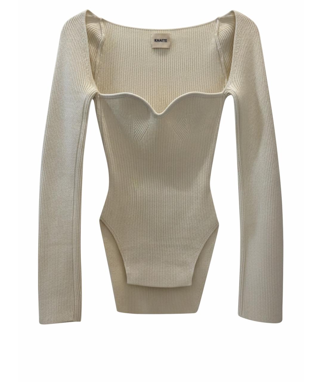 KHAITE Бежевый вискозный джемпер / свитер, фото 1