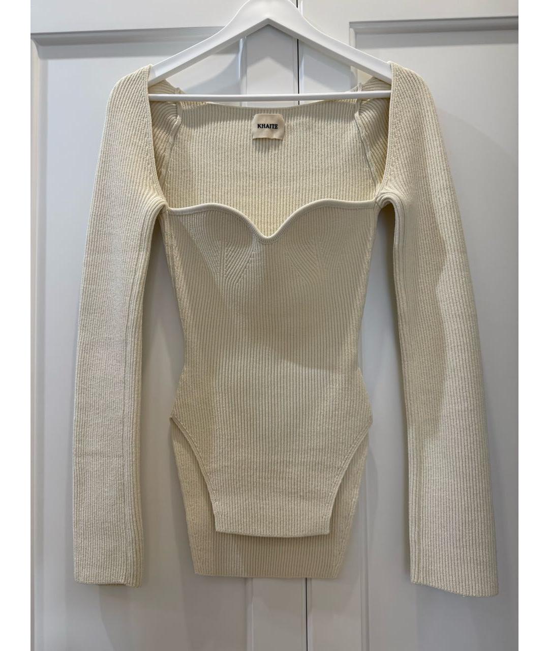 KHAITE Бежевый вискозный джемпер / свитер, фото 5