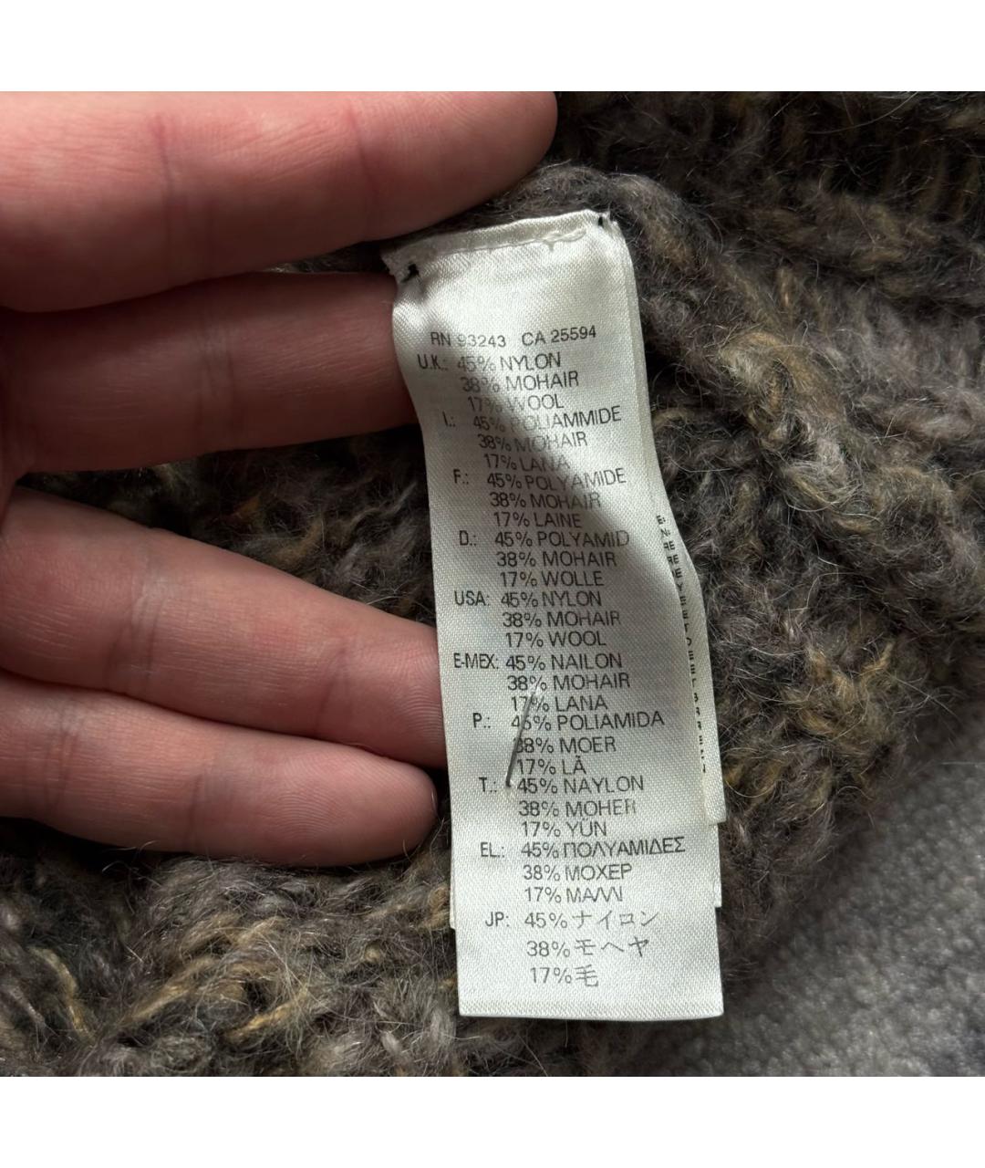 DIESEL Коричневый шерстяной джемпер / свитер, фото 7