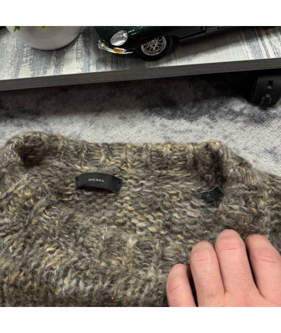 DIESEL Коричневый шерстяной джемпер / свитер, фото 6