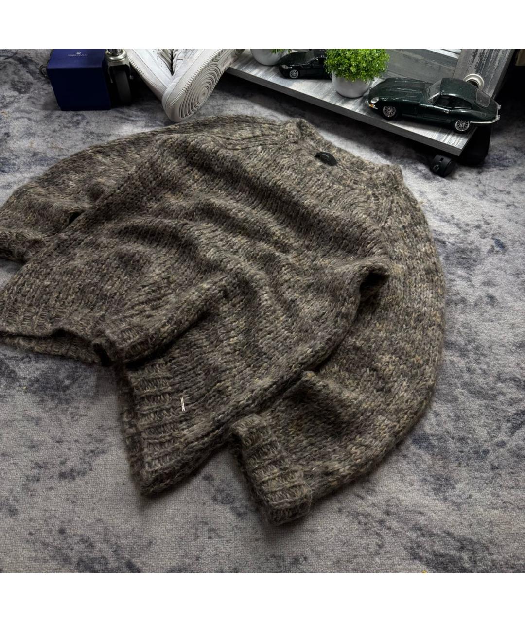 DIESEL Коричневый шерстяной джемпер / свитер, фото 3