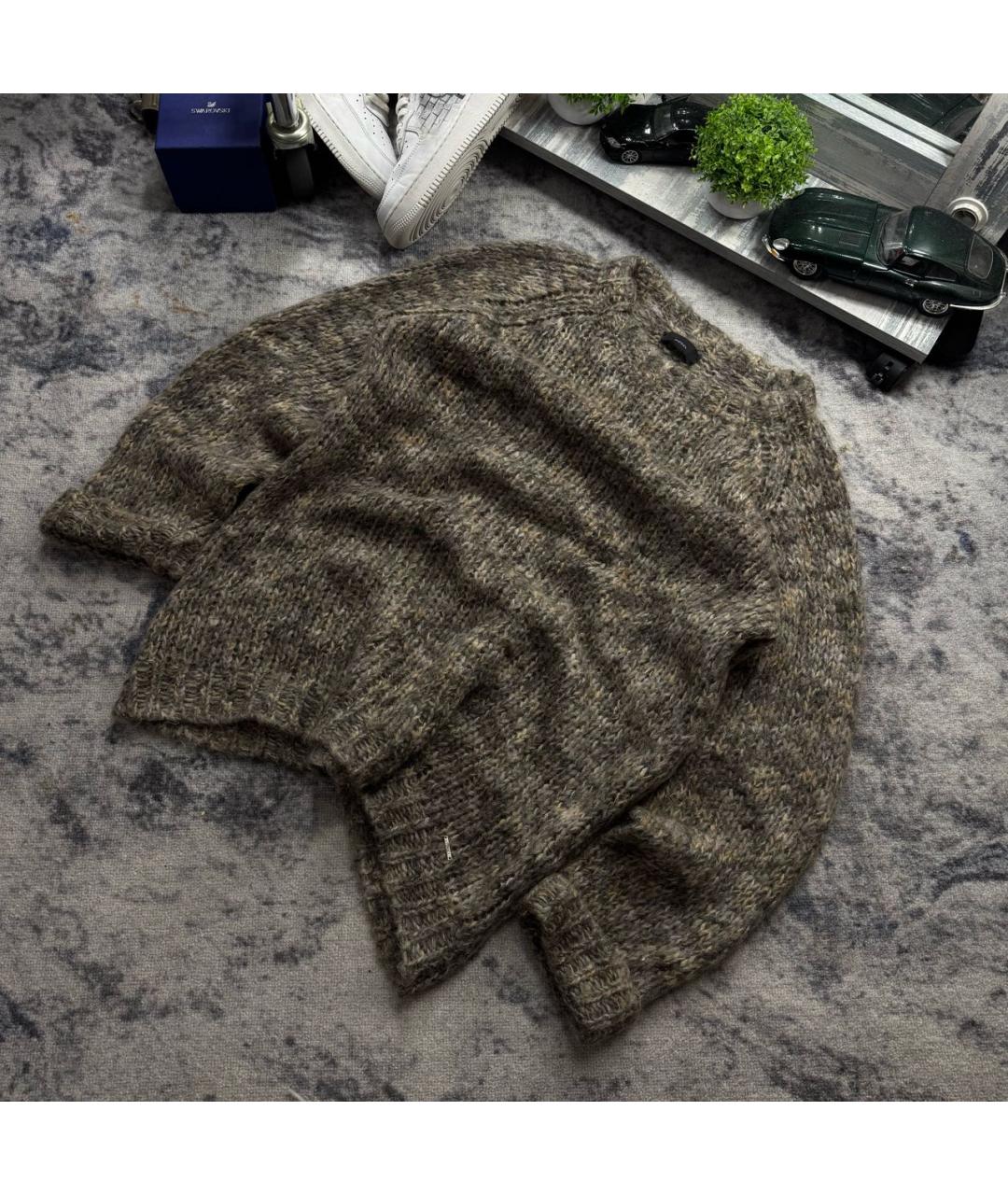 DIESEL Коричневый шерстяной джемпер / свитер, фото 2