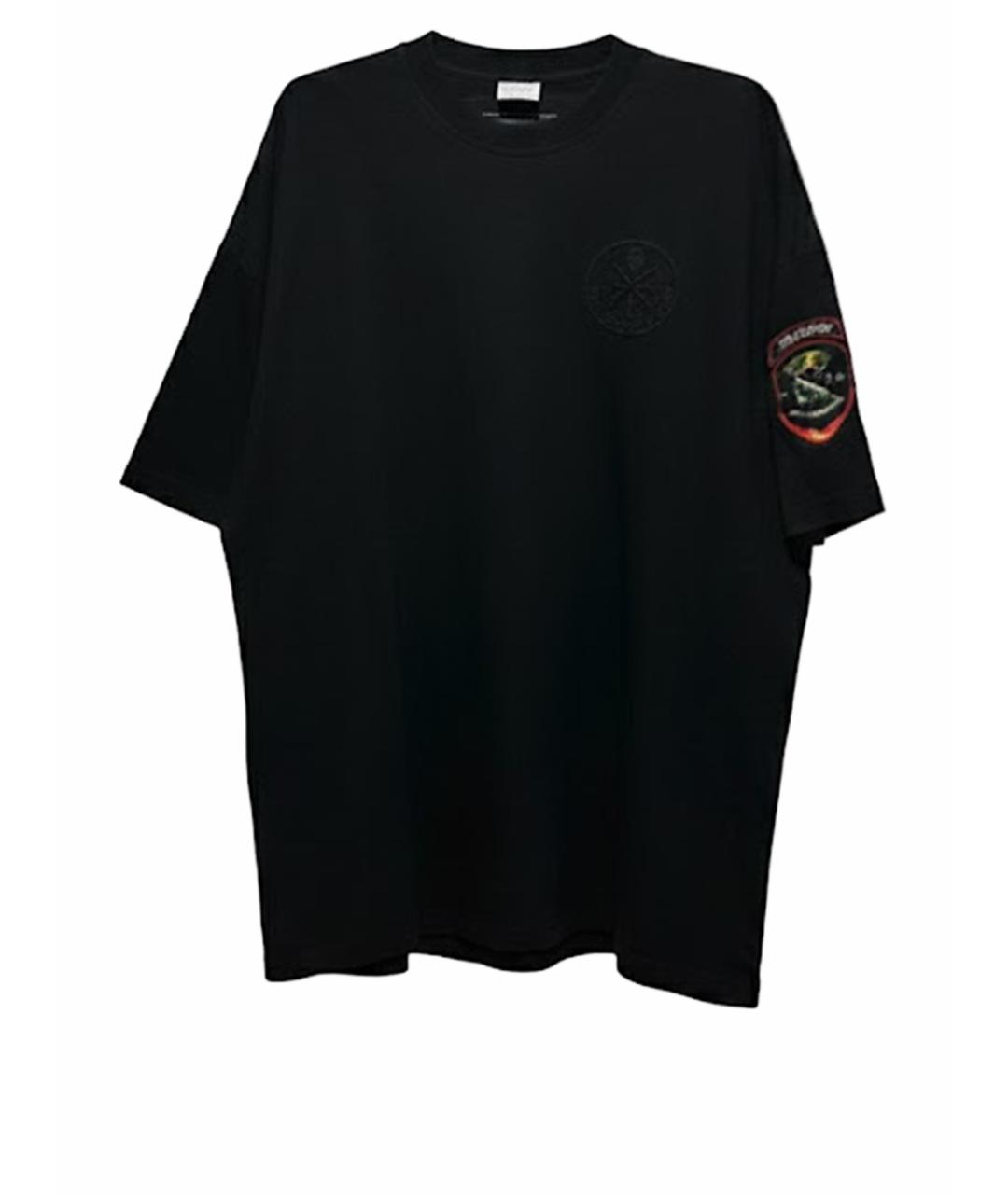 VETEMENTS Черная хлопковая футболка, фото 1