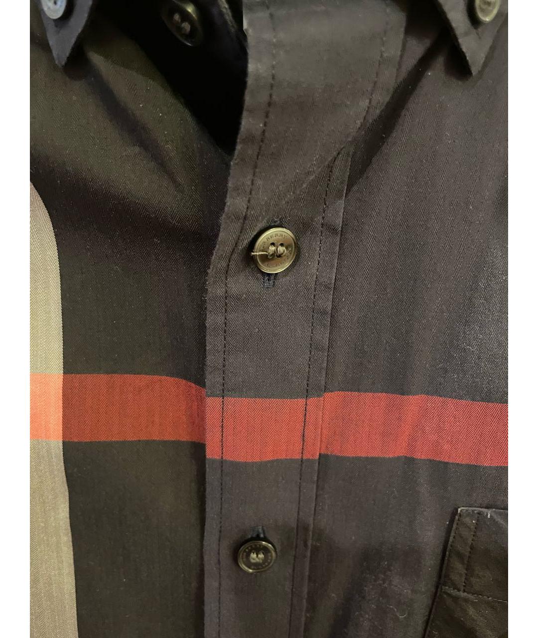 BURBERRY Черная хлопковая кэжуал рубашка, фото 4