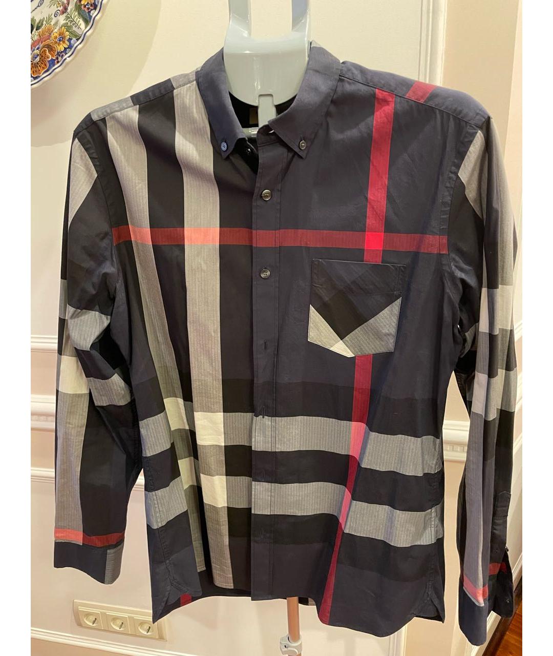 BURBERRY Черная хлопковая кэжуал рубашка, фото 5