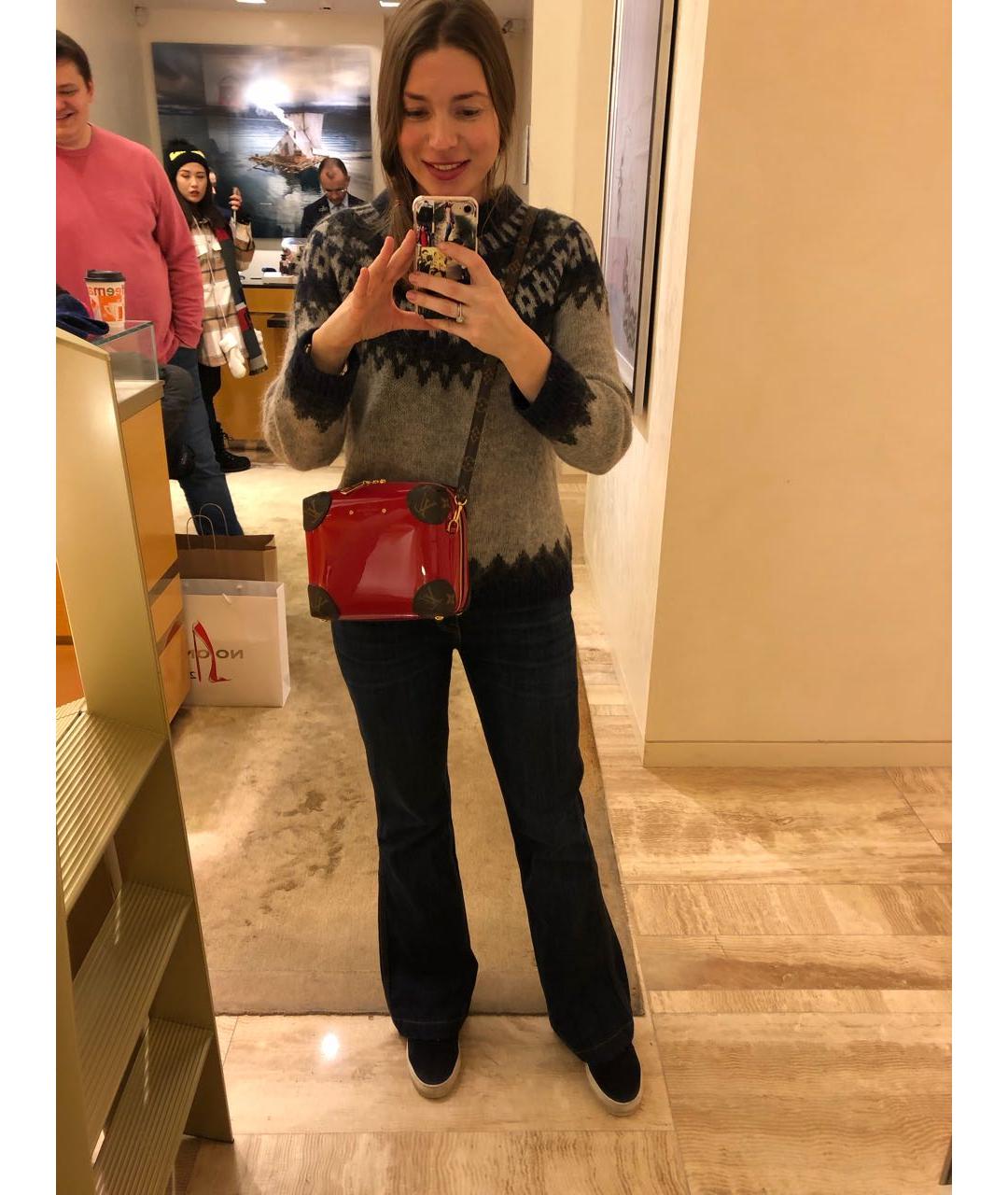 LOUIS VUITTON Красная сумка через плечо из лакированной кожи, фото 7