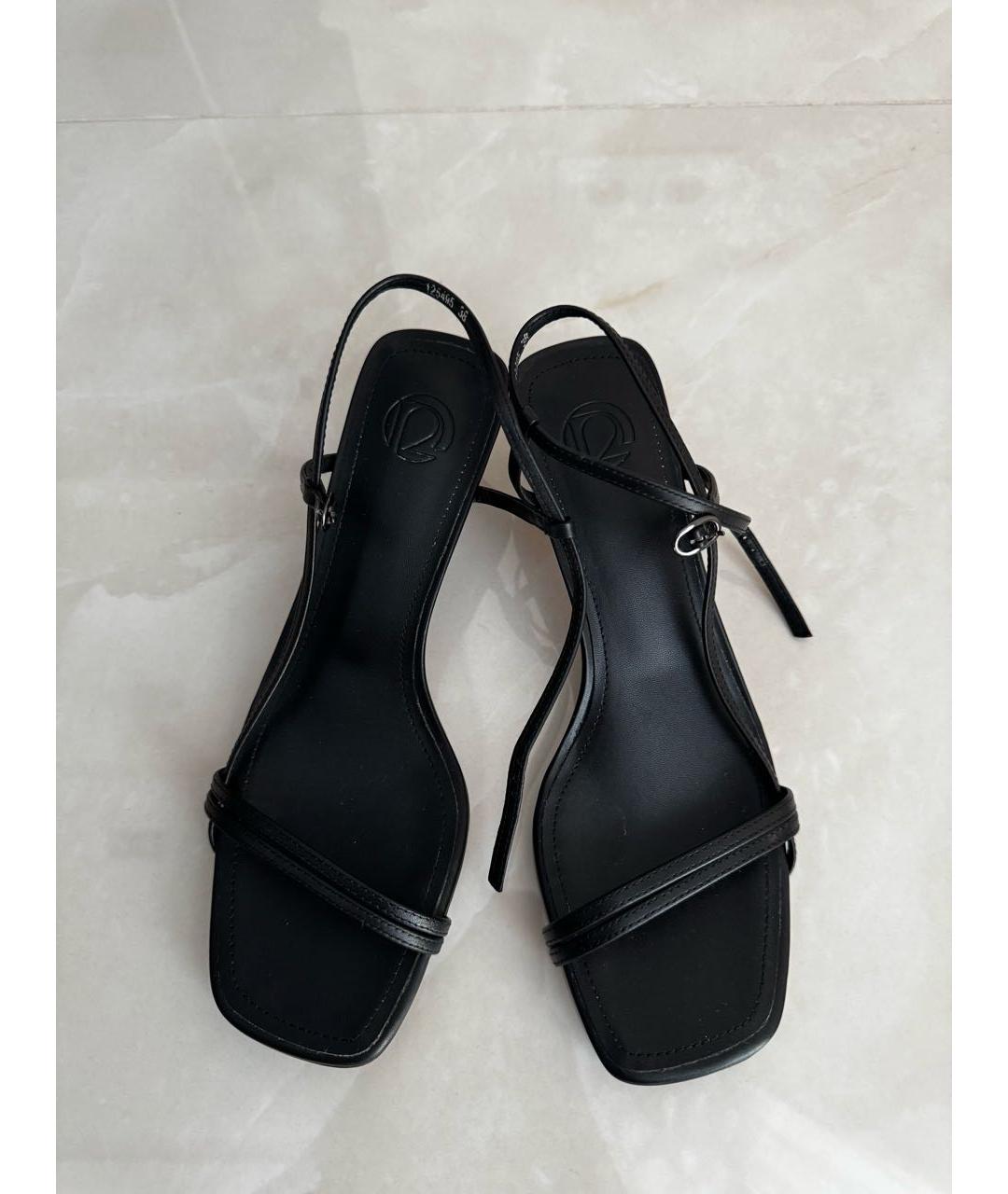 12 STOREEZ Черные кожаные босоножки, фото 2
