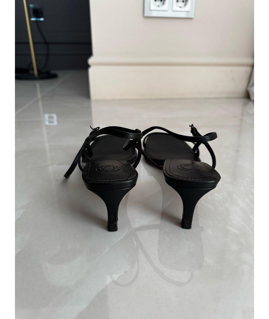 12 STOREEZ Черные кожаные босоножки, фото 4