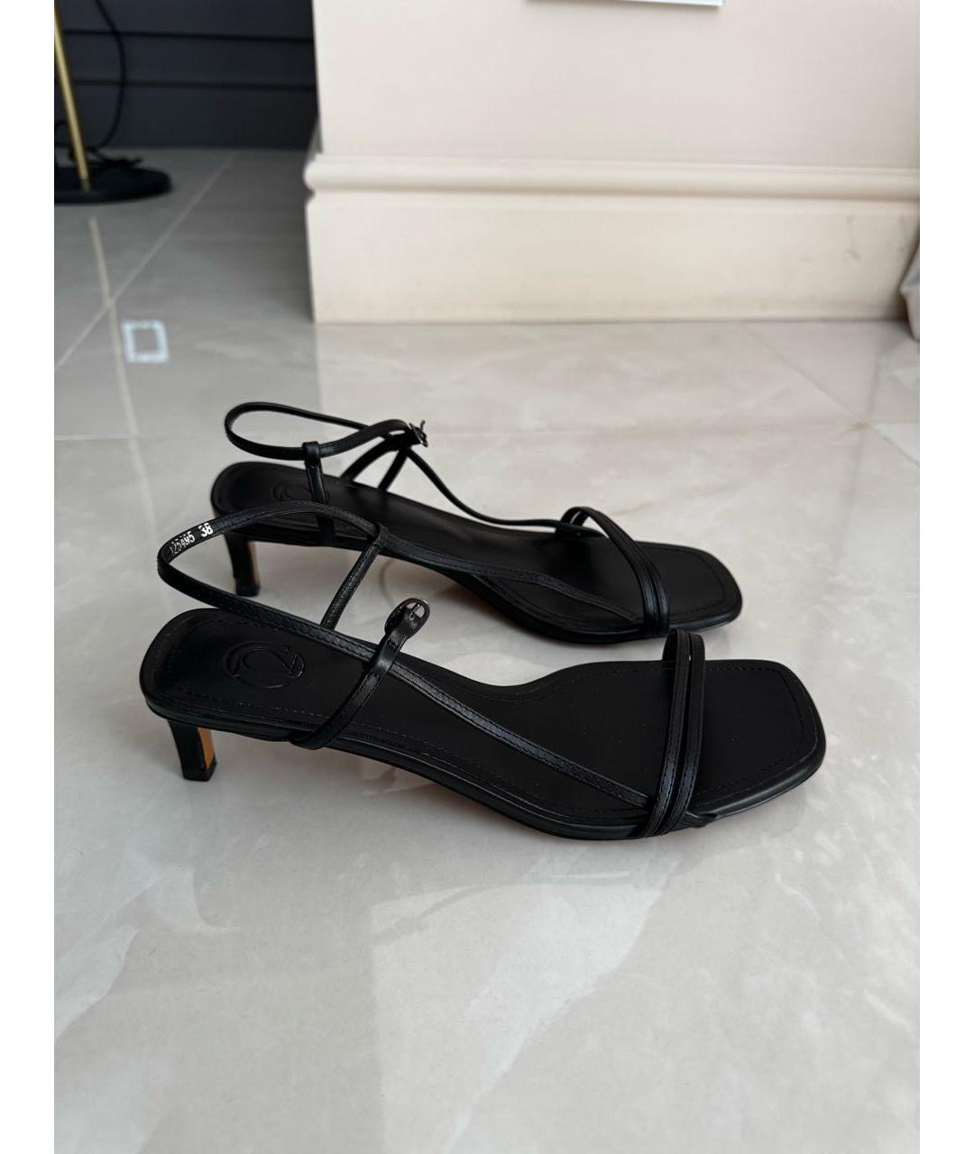 12 STOREEZ Черные кожаные босоножки, фото 7