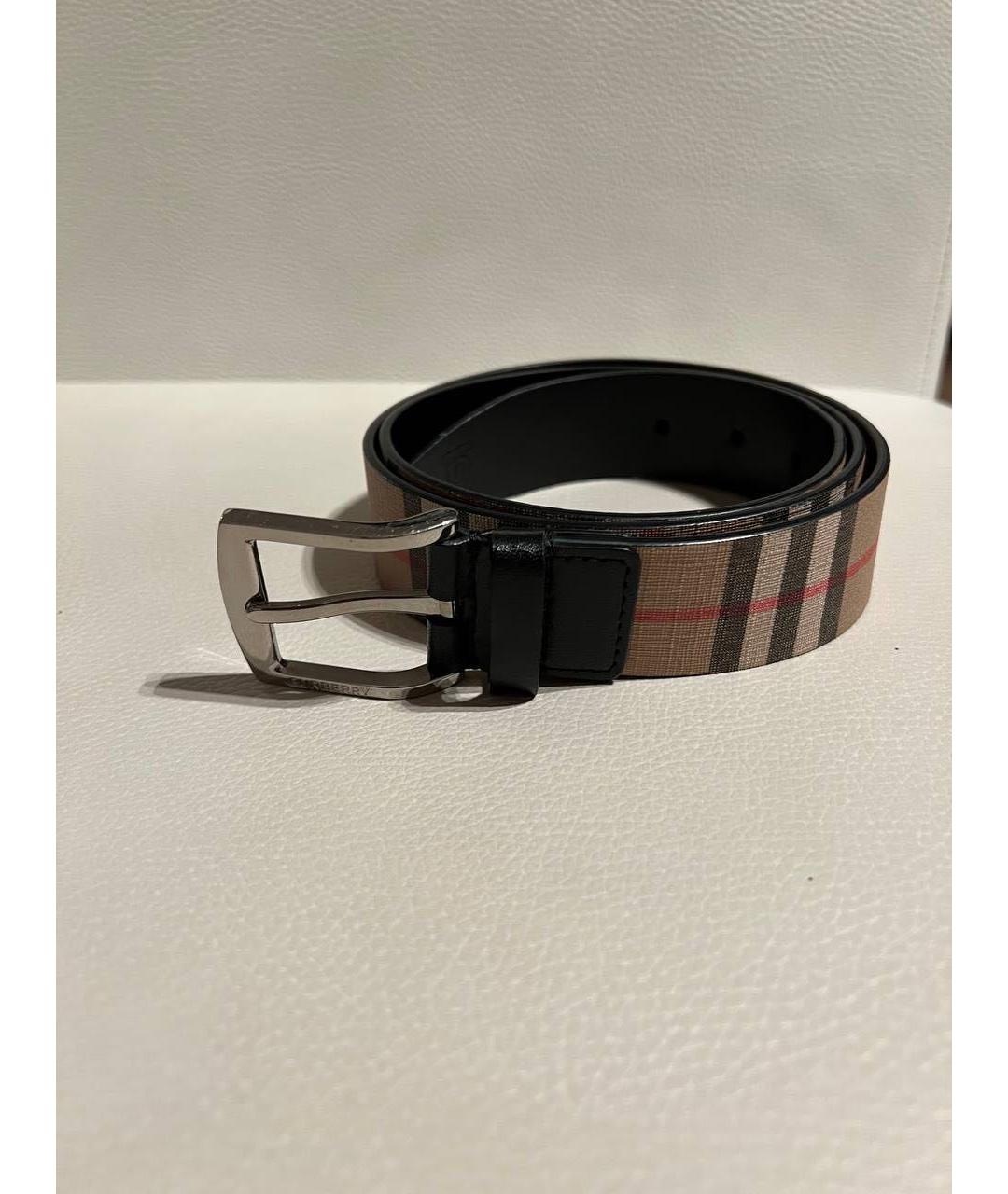 BURBERRY Бежевый кожаный ремень, фото 2
