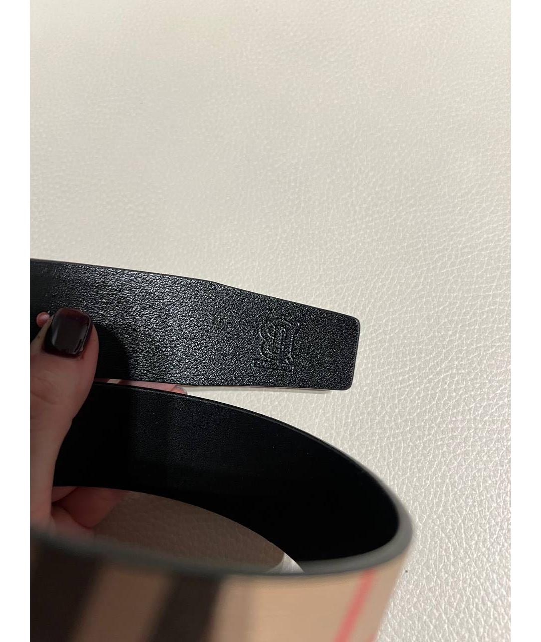 BURBERRY Бежевый кожаный ремень, фото 5