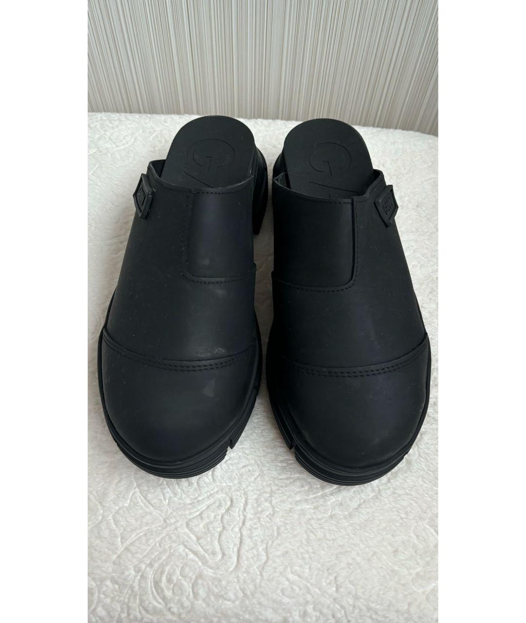 GANNI Черные резиновые сабо, фото 3