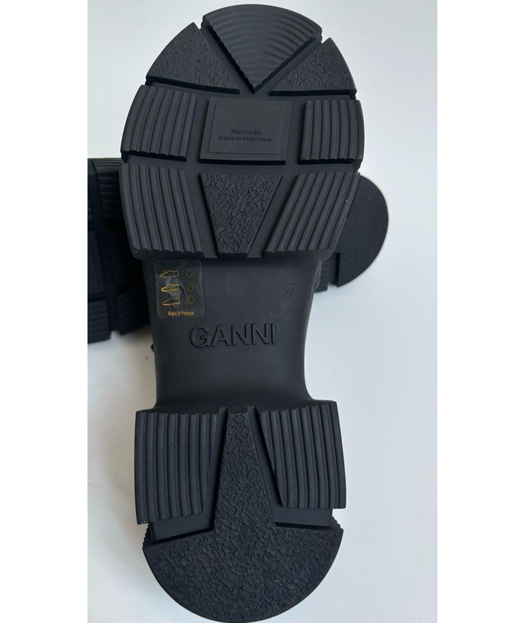 GANNI Черные резиновые сабо, фото 7