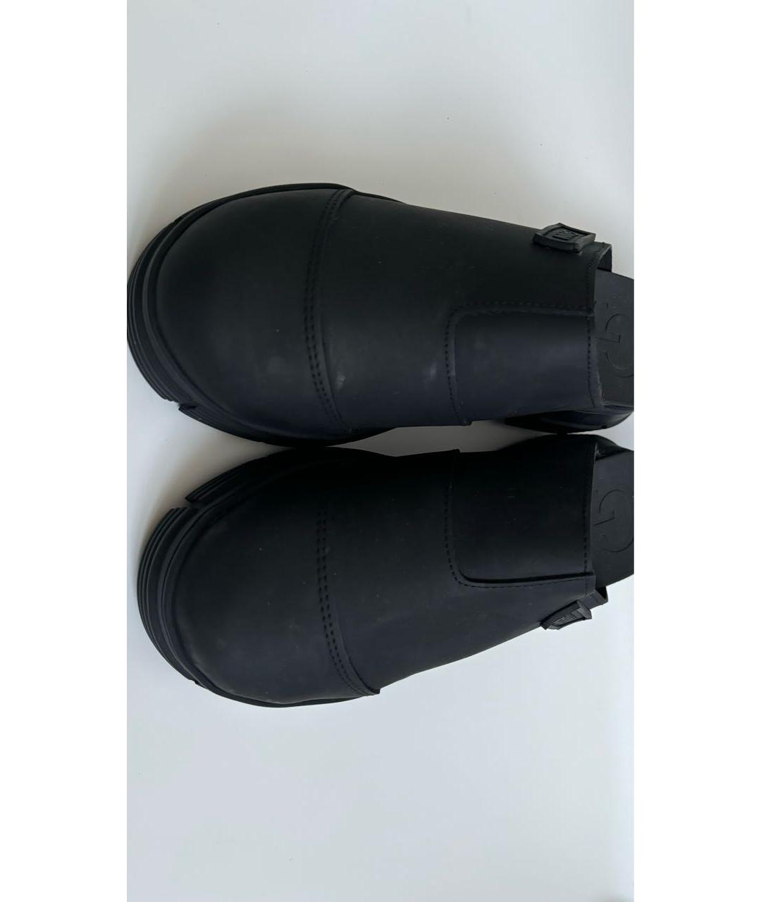 GANNI Черные резиновые сабо, фото 6