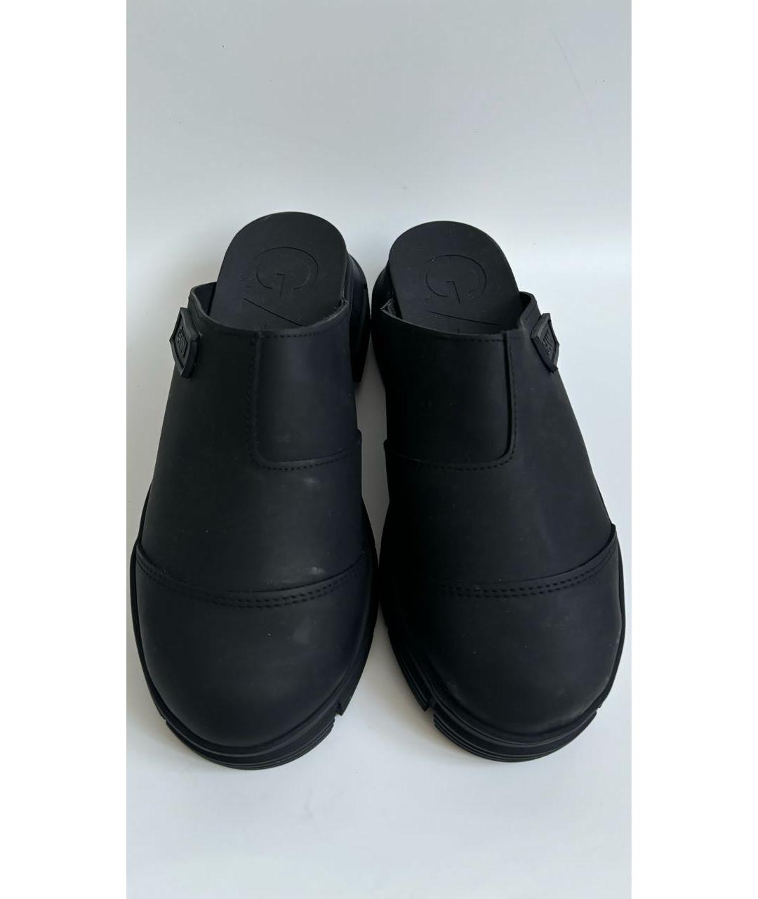 GANNI Черные резиновые сабо, фото 5