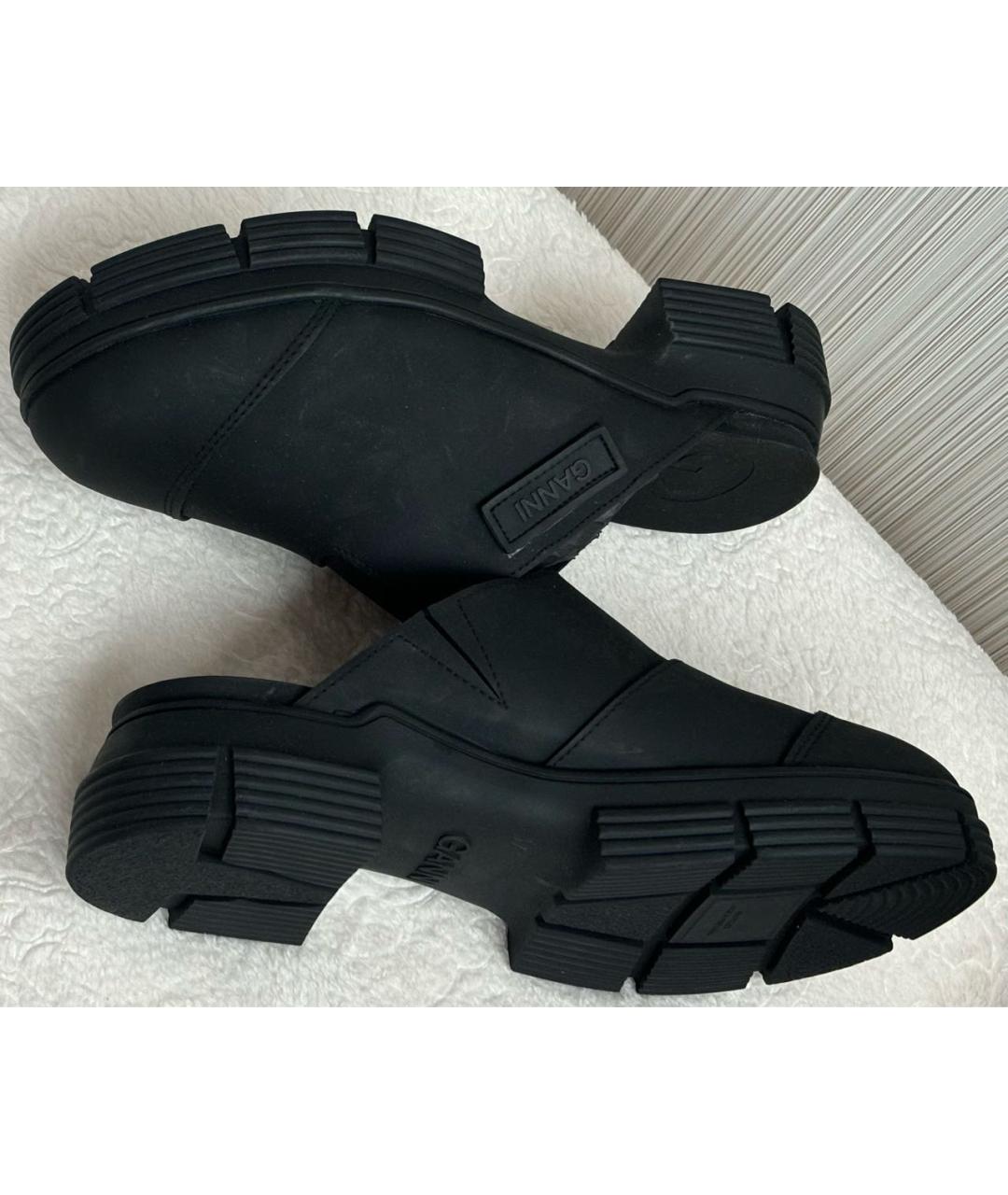 GANNI Черные резиновые сабо, фото 8