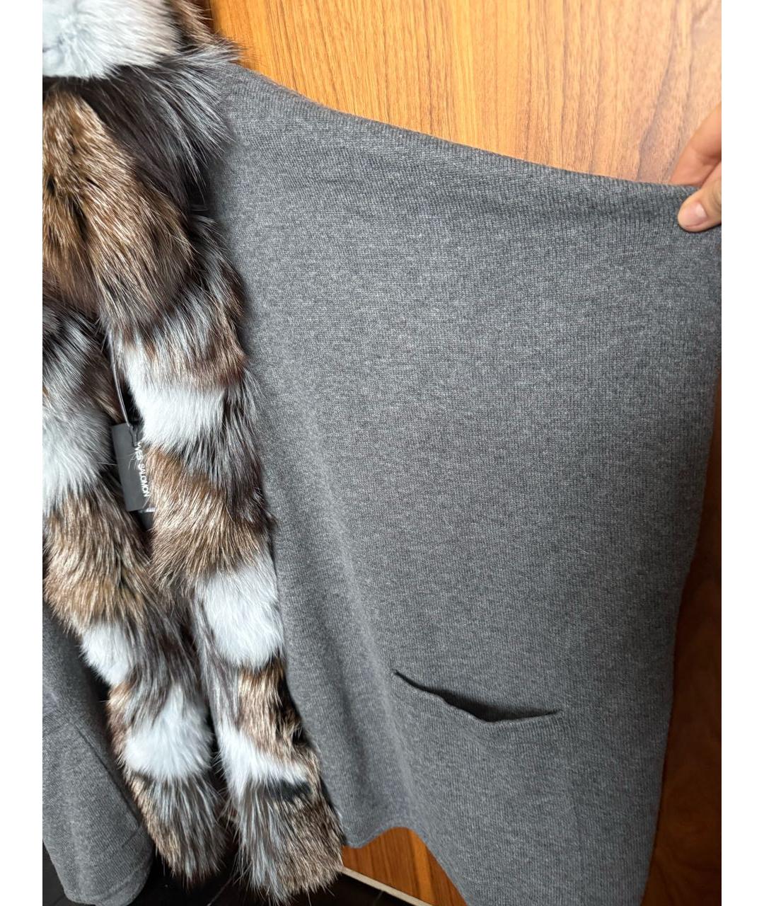 YVES SALOMON Серый кашемировый жилет, фото 4