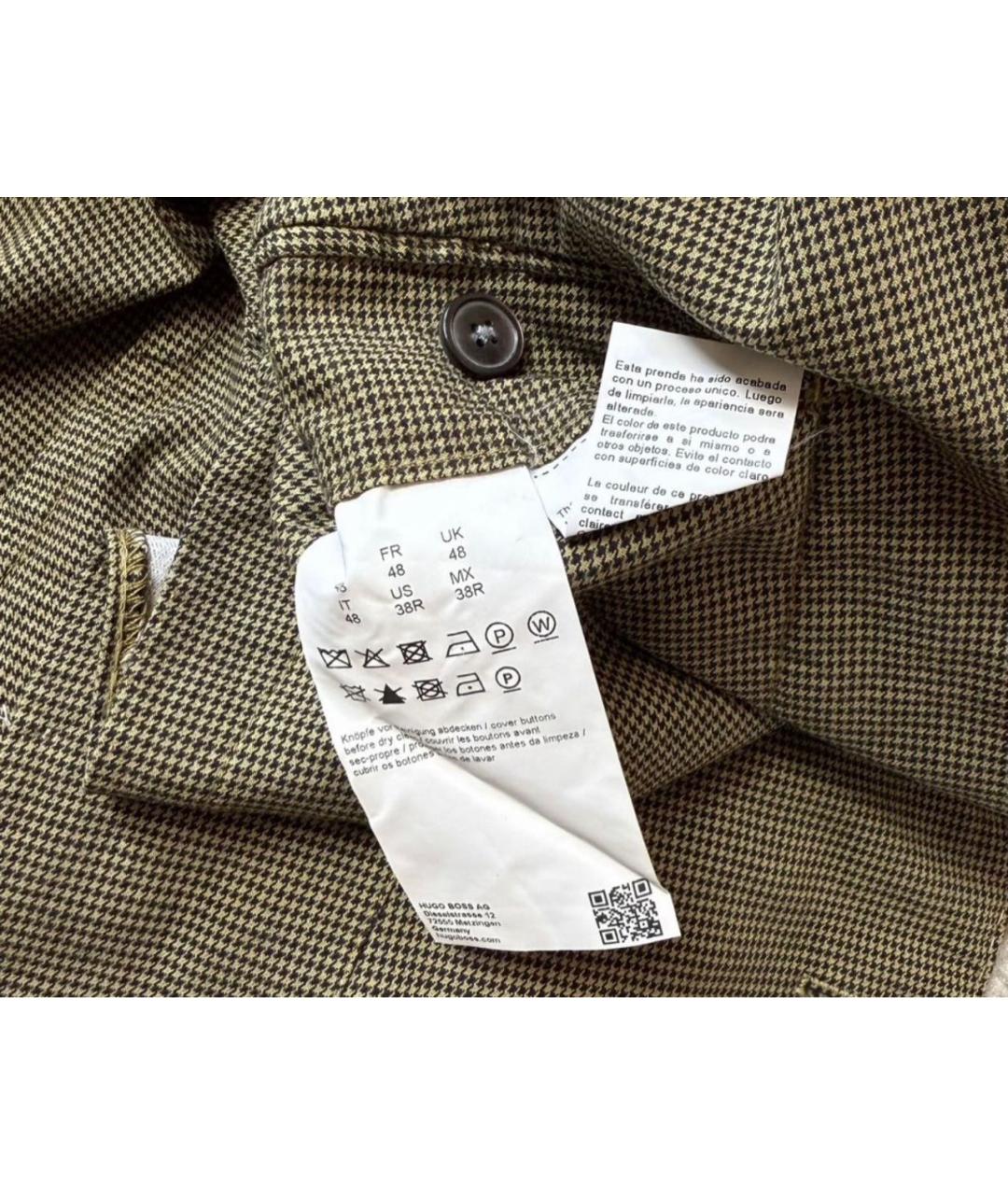 HUGO BOSS Хаки хлопко-эластановый пиджак, фото 6