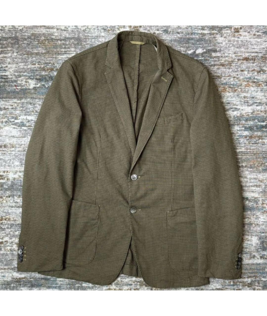 HUGO BOSS Хаки хлопко-эластановый пиджак, фото 8