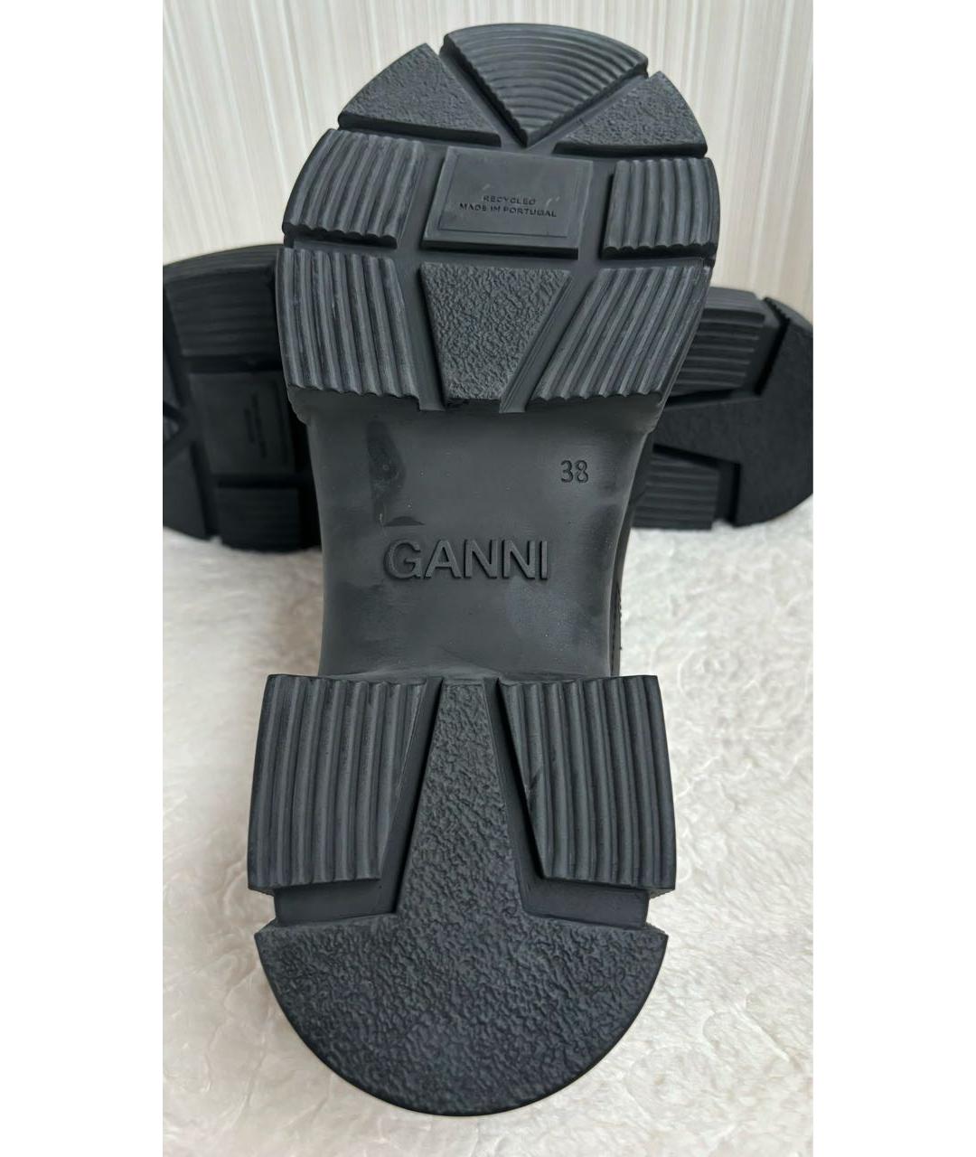 GANNI Черные резиновые сабо, фото 6