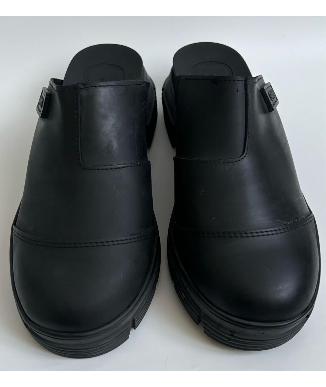 GANNI Черные резиновые сабо, фото 4