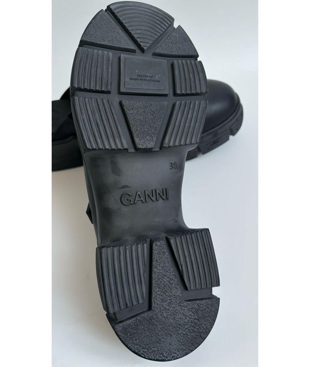 GANNI Черные резиновые сабо, фото 7