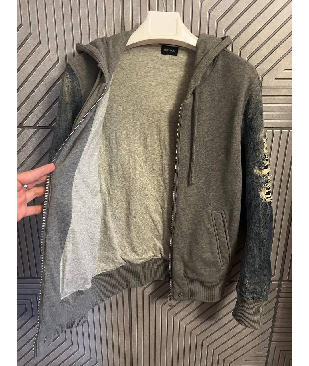 DIESEL Серая хлопко-эластановая куртка, фото 3