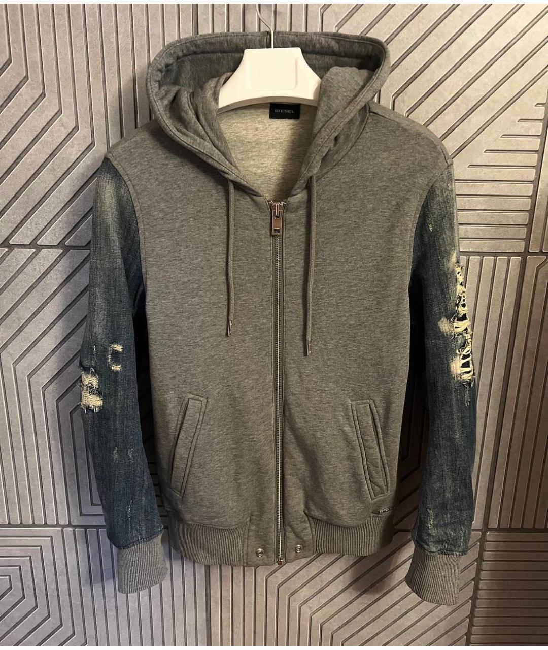 DIESEL Серая хлопко-эластановая куртка, фото 2