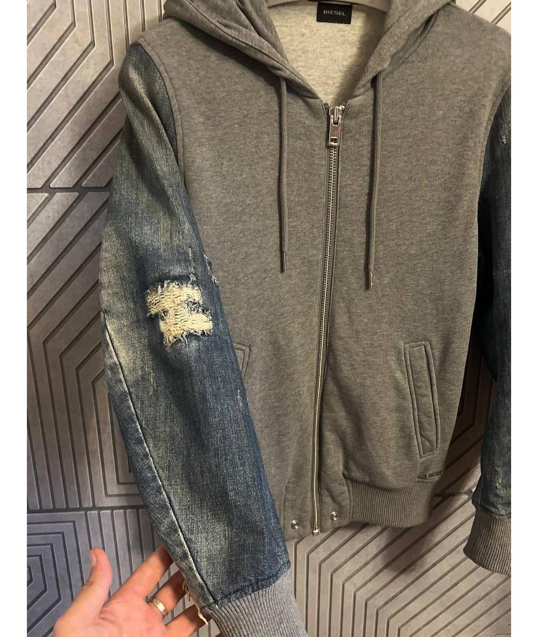 DIESEL Серая хлопко-эластановая куртка, фото 5