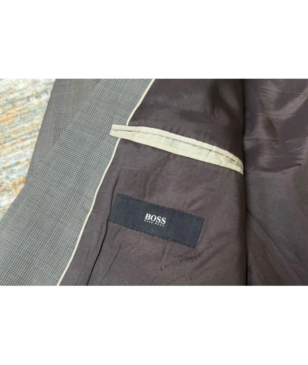 HUGO BOSS Серый шерстяной пиджак, фото 3