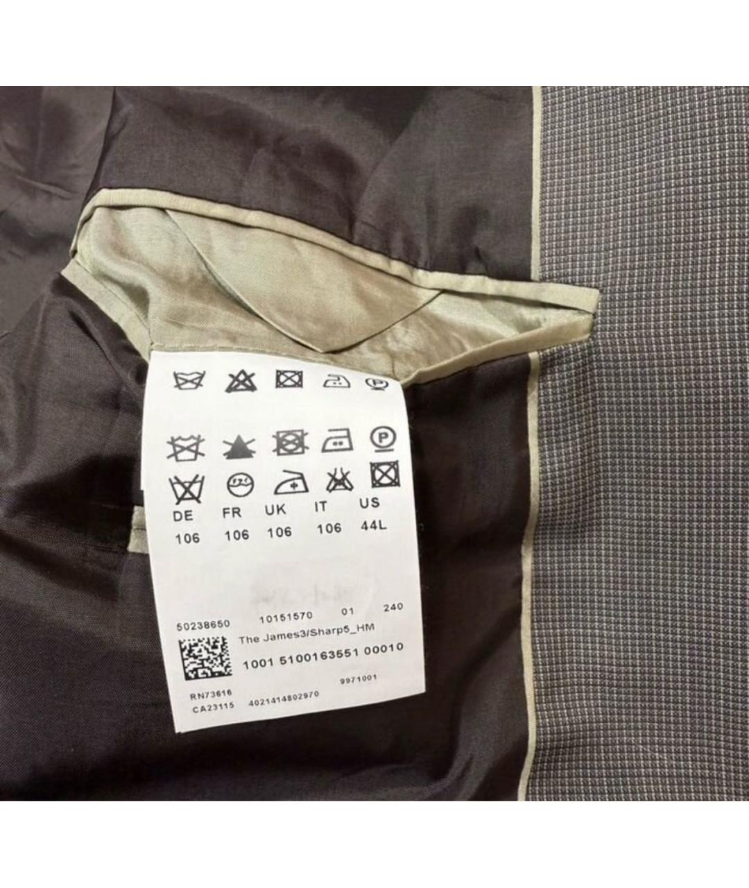 HUGO BOSS Серый шерстяной пиджак, фото 4